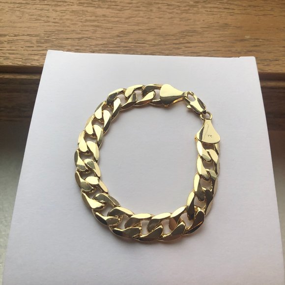 NEW 14KT 12MM STAMPED THICK 8" BRACELET! - Picture 1 of 3